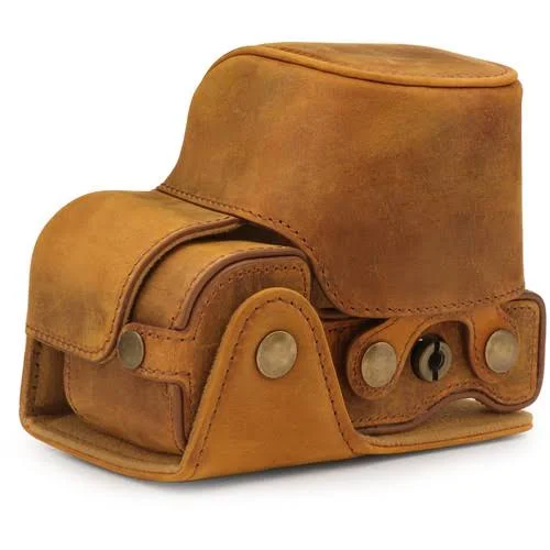 MegaGear Sony Alpha A6400, A6100 (16-50mm) Ever Ready Top Grain Leather Camera Case, Camel