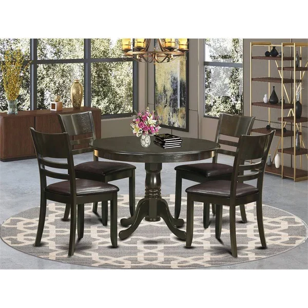 East West Furniture 5 PC Small Kitchen Table and Chairs Set-Dining Table and 4 Dinette Chairs
