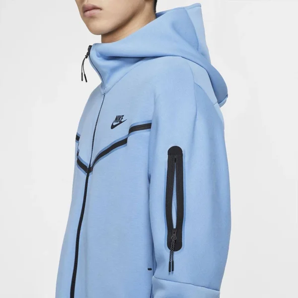 Nike Mens Tech Fleece Full-Zip Hoodie - Blue Beyond/Black Size S
