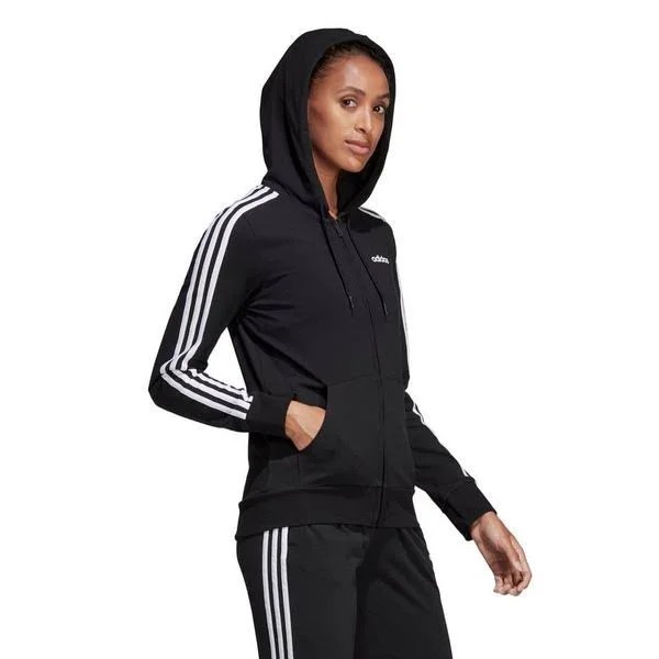 Adidas Essentials 3-Stripes Hoodie Women's - Size: Medium, Black