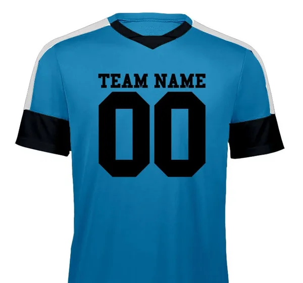 Custom High Five Men's Adult Wembley Soccer Jersey, Size: M, Power Blue/Black/White, Add Team Name & Number to Soccer Uni