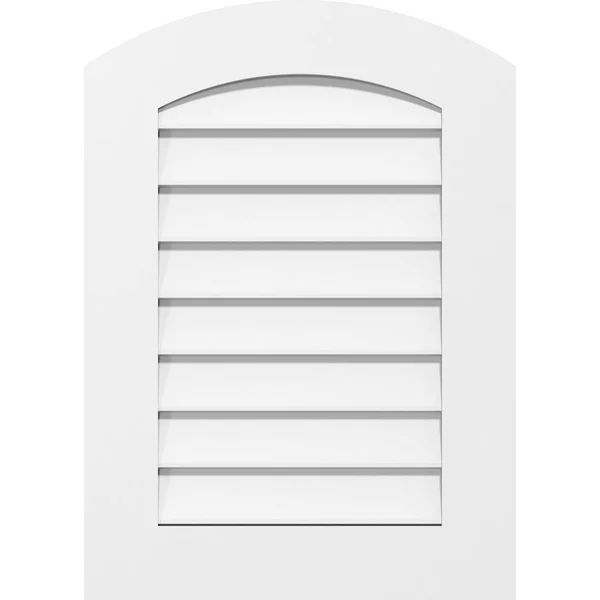Ekena Millwork GVPAR18X3801SN 18x22W x 38x22H Arch Top Surface Mount PVC Gable Vent: Non-Functional, w/ 3-1/2x22W x 1x22P Standa