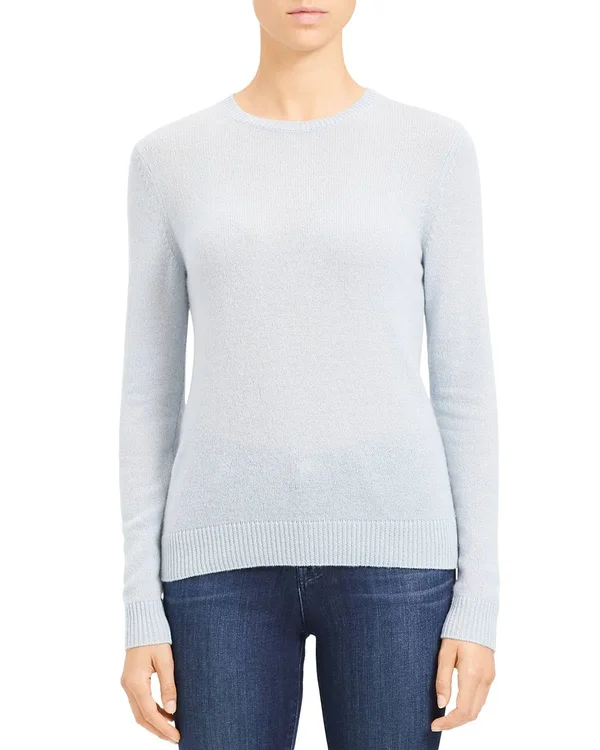 Theory Crewneck Sweater in Feather Cashmere - Grey - M