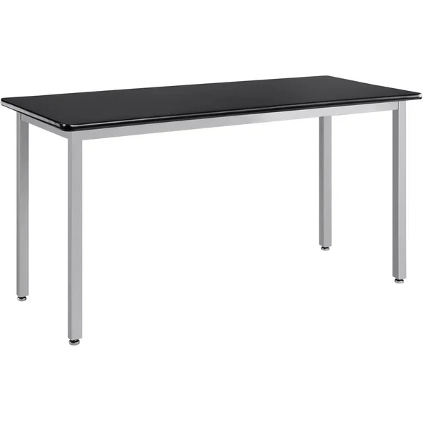 National Public Seating SLT9-3042H 30x22 x 42x22 Fixed Height Grey Steel Science Lab Table with High Pressure Laminate Top