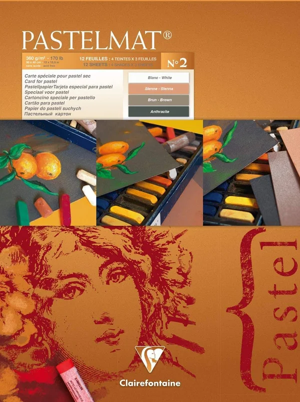 Clairefontaine 30 x 40 cm Pastelmat Glued Pad in Assorted Colours