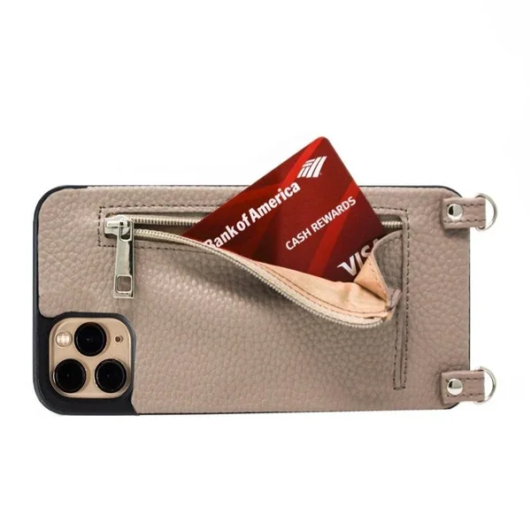 Hera Crossbody Standard iPhone Case with Extra Strap, Taupe