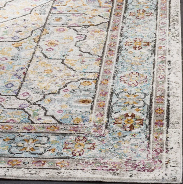 Safavieh Aria ARA199C 6&5x22 x 6&5x22 Round Cream, Blue Area Rug