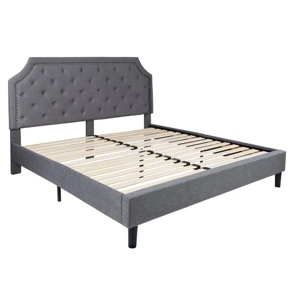 Flash Furniture King Platform Bed, Light Gray