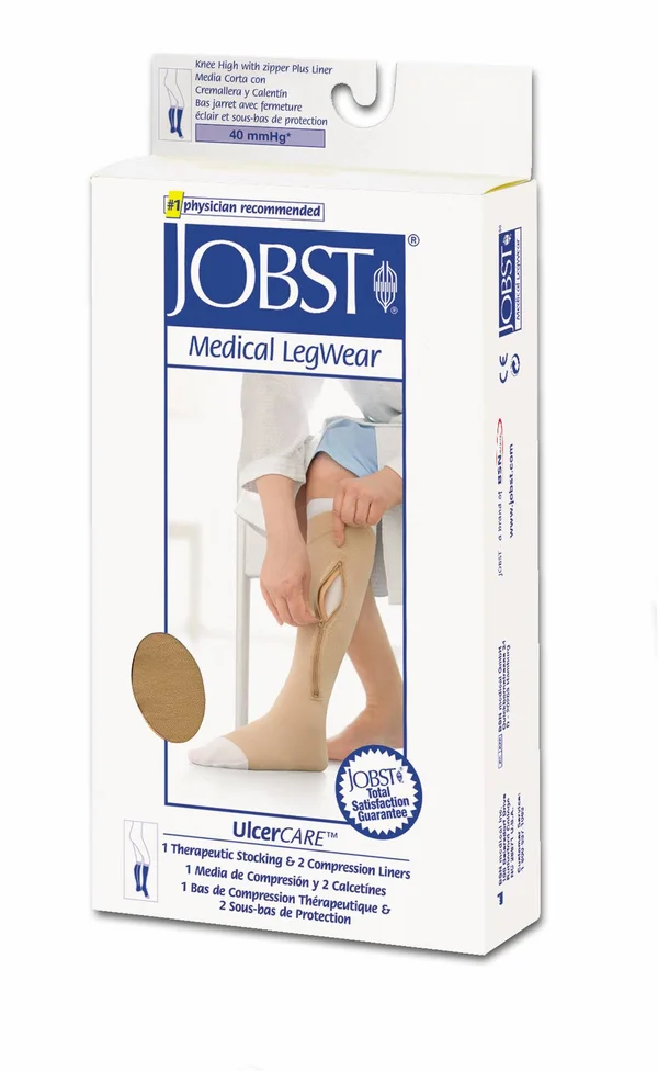 Jobst Ulcercare w/ Zipper, Beige, XXX-Large, Left