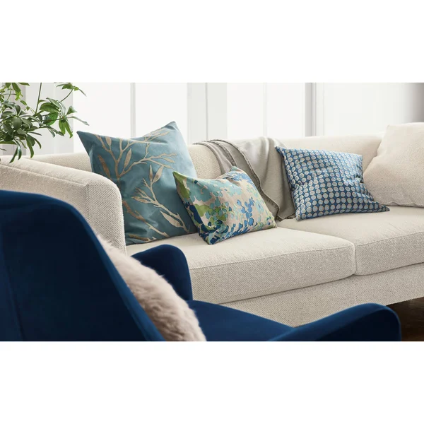 Room & Board, Modern Velvet Throw Pillow 21W 21H in Peacock Blue