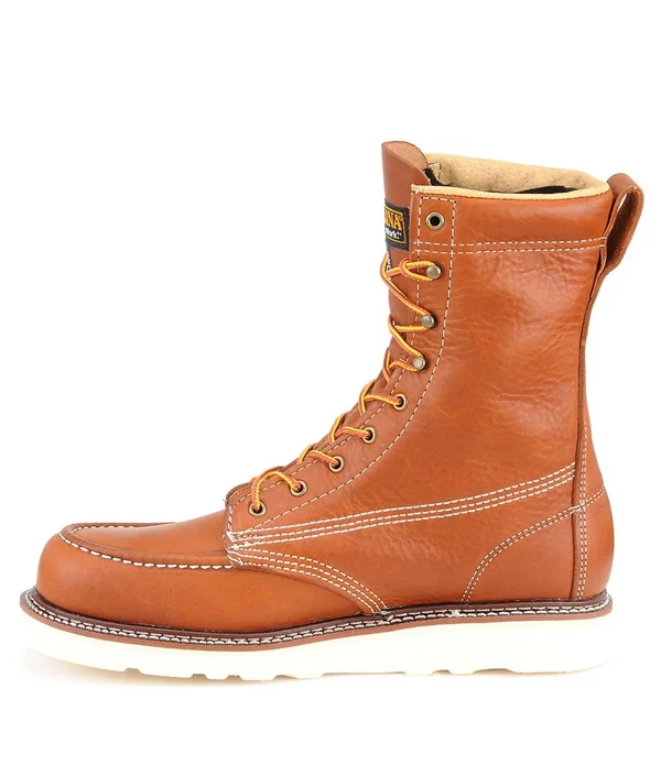 Carolina Men's 8 inch Domestic Moc Toe Wedge Work Boots - 10 2E, Brown