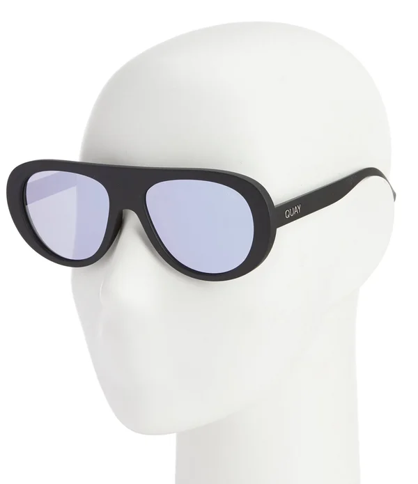 Quay Australia Bold Move Fashion Sunglasses Black/Purple