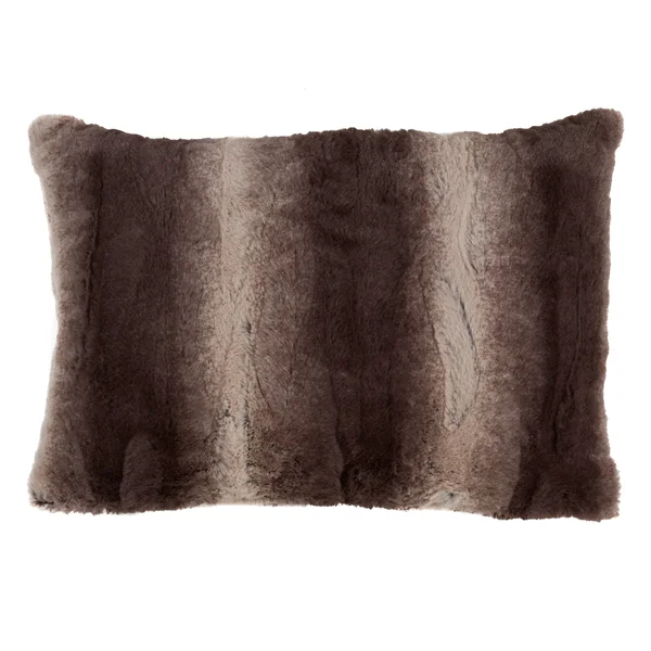 Saro Lifestyle Faux Fur Decorative Poly Filled Throw Pillow Grey 20 inchx20 inch Feather Down, Size: 20 x 20, Gray