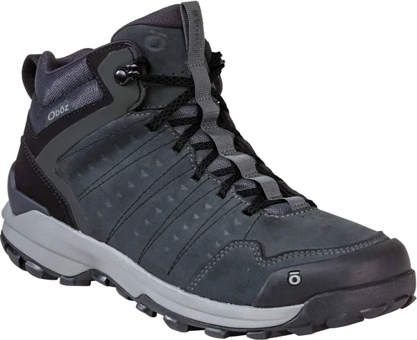 Oboz Men's Sypes Mid Leather B-DRY, Dark Shadow, 9