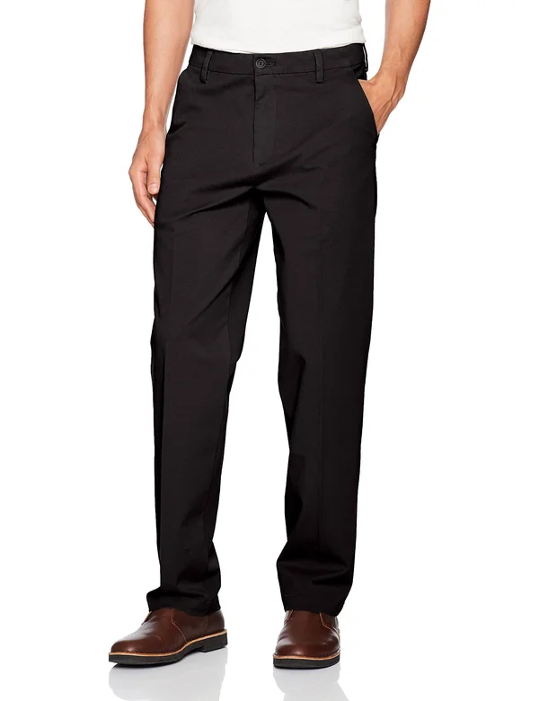 Dockers Classic Fit Workday Khaki Smart 360 Flex Pants (Black) Men's Clothing