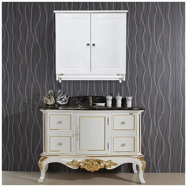 Yaheetech Bathroom/Kitchen Wall Mounted Cabinet White Double Door & Hanging Bar Storage Cupboard CAMPN00050504, 24 x 9 x 25"