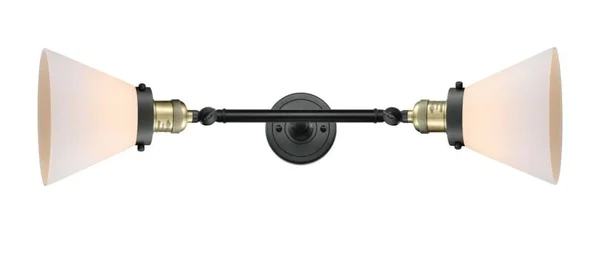 Innovations Lighting Large Cone 2 Light Bath Vanity Light 208 BK G41 (Black)
