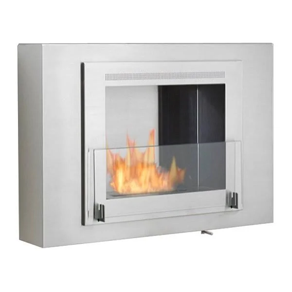 Eco-Feu Wellington Wall Mounted Ethanol Fireplace; Stainless Steel