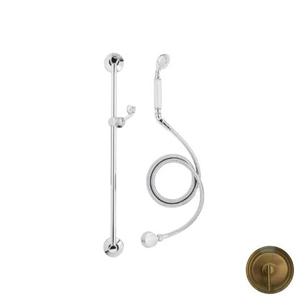 Newport Brass 280D/06 Antique Brass Handshower with Slide Bar