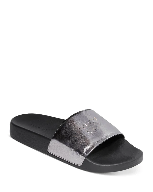 AllSaints Women's Karli Slide Sandals - Silver Leather