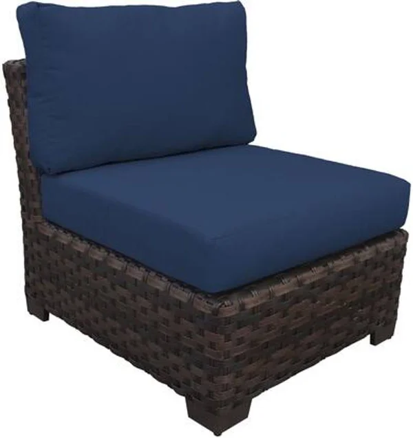 Kathy Ireland Homes & Gardens River Brook Armless Sofa in Midnight - TK Classics Ki043B-As-Navy