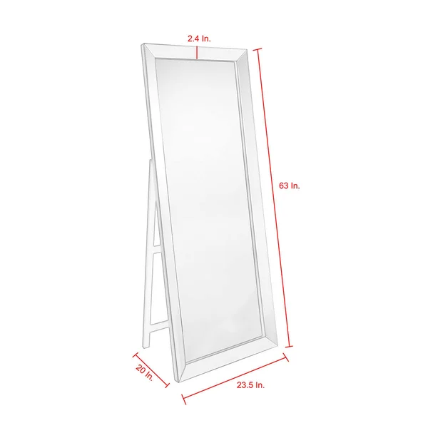 Inspired Home Coral 63-in L x 23.5-in W Silver Polished Floor Mirror - JF147-09NC-LS