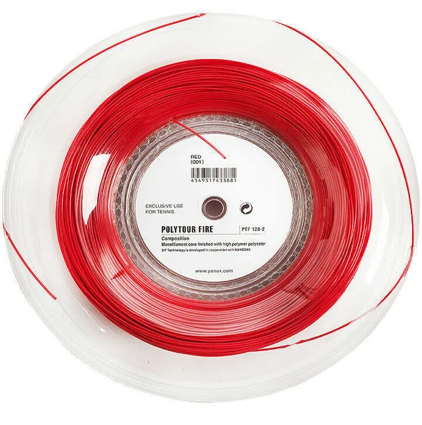 Yonex Poly Tour Fire 120/17G Tennis String Reel Red - PTFIRE120R