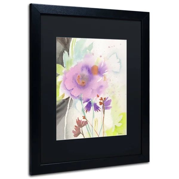 Trademark Fine Art Purple Poppies Canvas Art by Sheila Golden, Black Matte, Black Frame