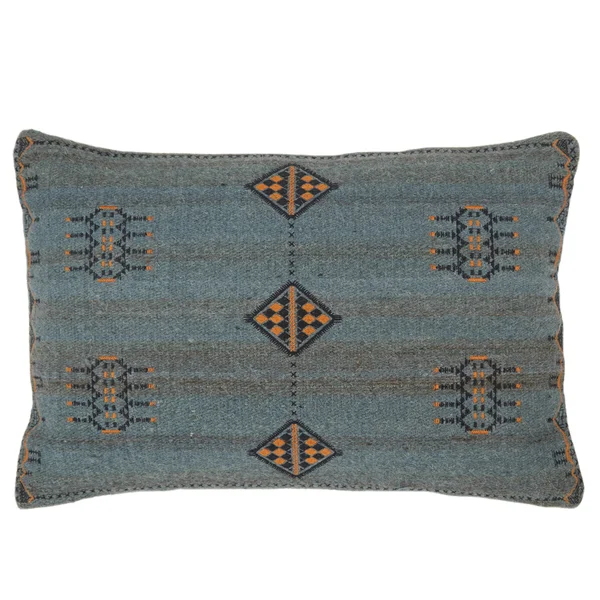 Living Tanant Tribal Dark Blue/ Gold Down Lumbar Pillow