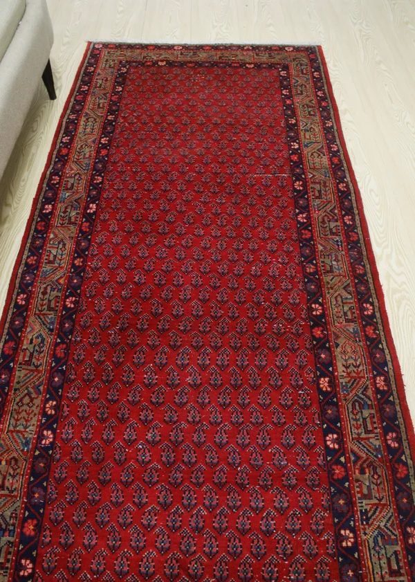 Noori Rug Vintage Joyce Red/Grey Runner - 3&9x22 x 10&5x22