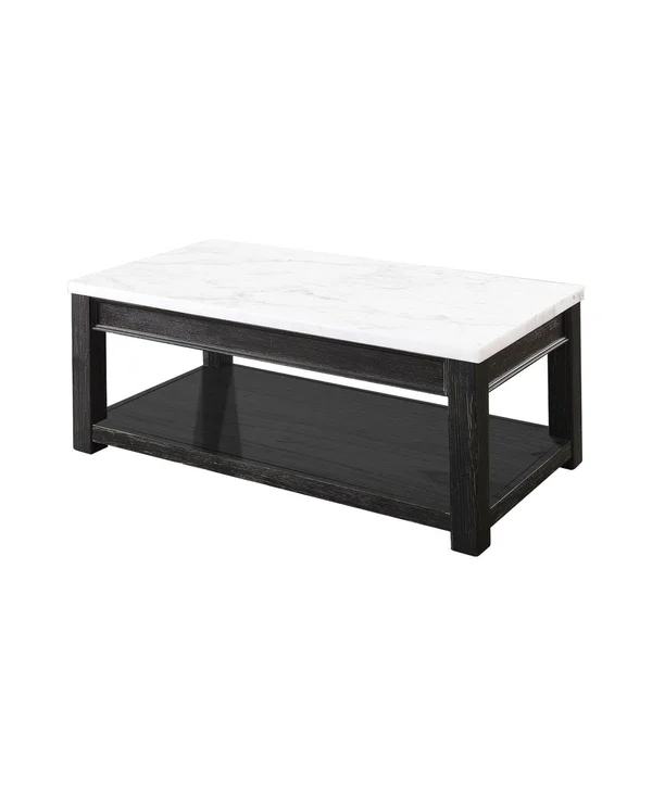 Furniture of America Benley Marble Top Coffee Table - Black