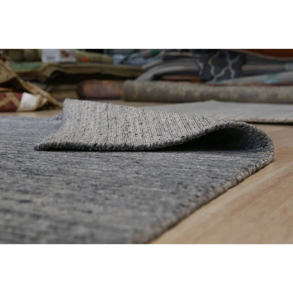 EORC Handmade Wool Dark Grey Contemporary Transitional Rome Rug - 5' x 7'
