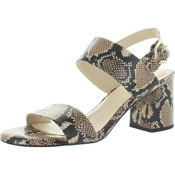 Cole Haan Womens Avani City Leather Snake Print Heel Sandals