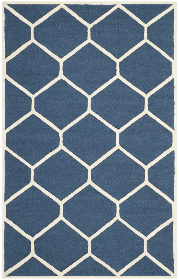 Safavieh Cambridge Navy Blue & Ivory 5& x 8& Rug
