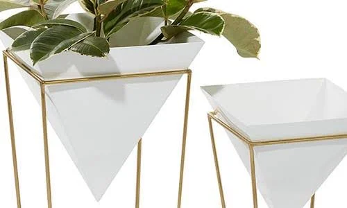 CosmoLiving by Cosmopolitan Contemporary Metal Planter Multi Colored Set of 2