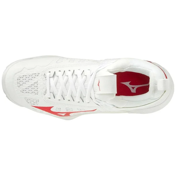 Mizuno - Wave Momentum Women's Volleyball Shoe, white-red, Size 13