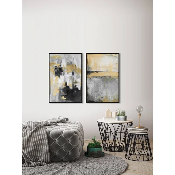 Golden Fog Diptych, Size: 36 inch x 48 inch