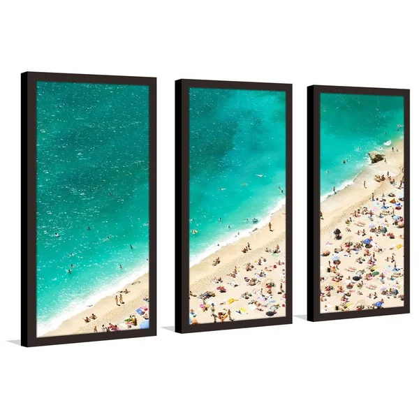 Beach Please XIII 3 Piece Framed Photographic Print Set Picture Perfect International Size: 25.5x22 H x 40.5x22 W x 1x22 D