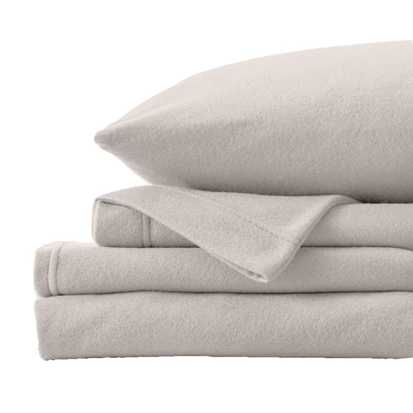 Great Bay Home Christina Solid Fleece Sheet Sets Twin Ivory