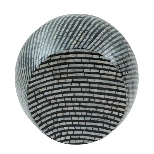 Prague Capiz Zebra Mosaic Drum Table (Black)