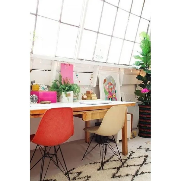 2xhome Set of 2 Modern Color Seat Height Dsw Molded Armless Plastic Dining Room Chairs Black Wire Eiffel Dowel Legs - Yellow