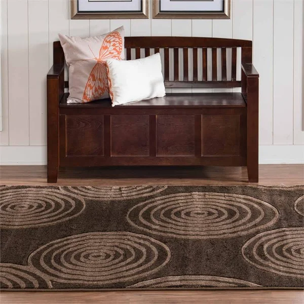 Linon Miso Felix Machine Made Polypropylene 5&x7&6x22 Rug in Brown
