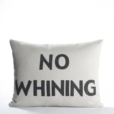 Alexandra Ferguson House Rules No Whining Throw Pillow Color: Cream Canvas & Orange