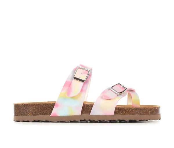Girls& Madden Girl Little Kid & Big Kid JBryceee Strappy Footbed Sandals in Tie Dye Size 4 - Big Kid Medium
