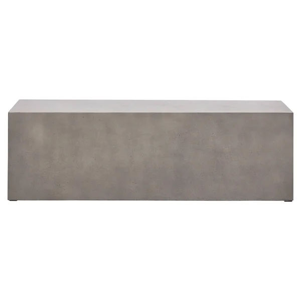 Lydia Modern Classic Grey Concrete Outdoor Bench - Dark Grey, Stone/Concrete, Kathy Kuo Home