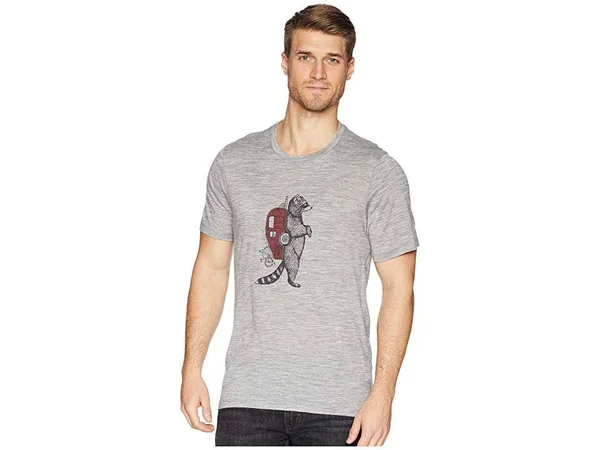 Icebreaker Tech Lite Short Sleeve Crewe Waschbar Wandering Metro Heather XXL T shirt Men