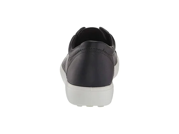 Ecco Women's Soft 7 Stitch Tie Sneaker, Black Leather