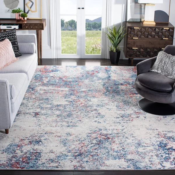 Safavieh Brentwood Malissie Modern Abstract Rug - 8& x 10& - Navy/Red