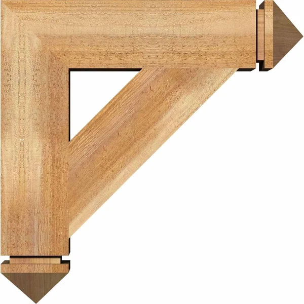 Ekena Millwork BKT06X32X36TRA03RWR 6x22W x 32x22D x 36x22H Traditional Arts & Crafts Rough Sawn BRACKET, Western Red Cedar