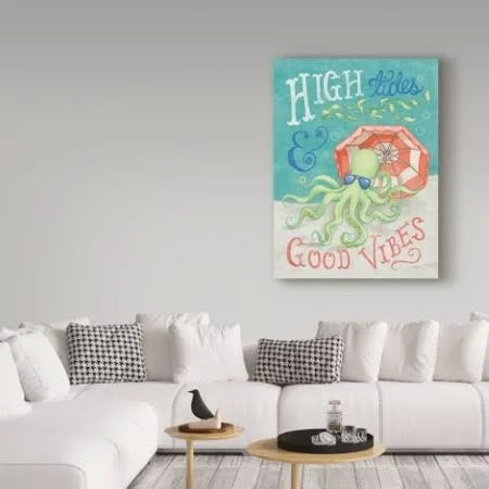 Trademark Fine Art 'Ocean Friends IV' Graphic Art Print on Canvas - Gray